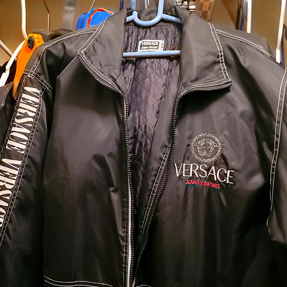 Vintage 90,s VERSACE JEANS CULTURE..BLACK WITH WHITE LETTERS VERY RARE